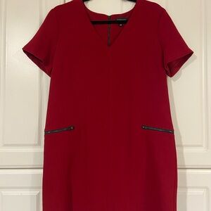 NWT TOPSHOP Burgundy V-Neck Short Sleeve Dress